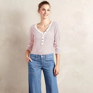 Anthropologie Pilcro Wide Leg Chambray Jeans